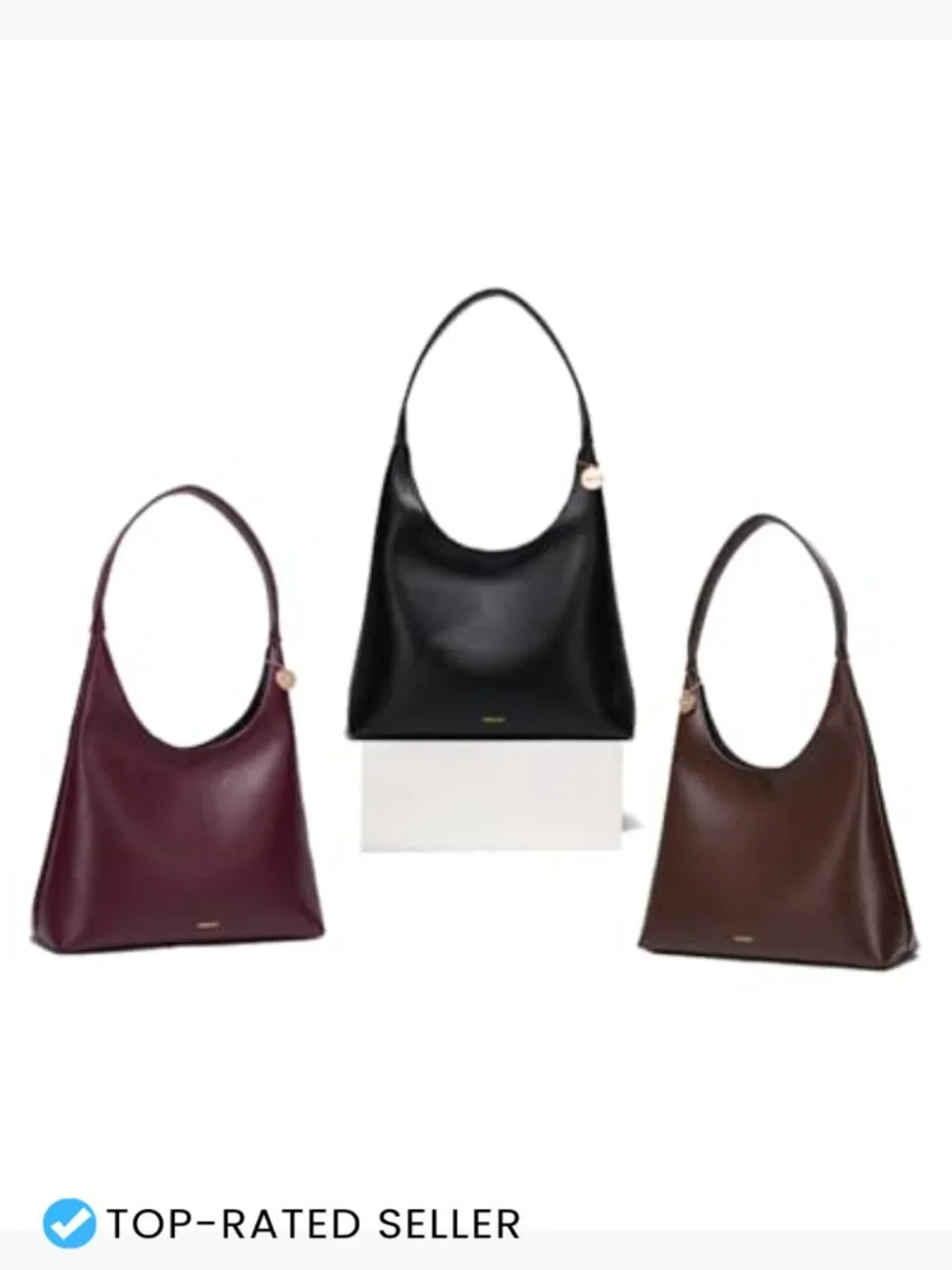Slouchy Hobo Bag Vegan Leather Women's Shoulder Tote Purse Chocolate Brown Work